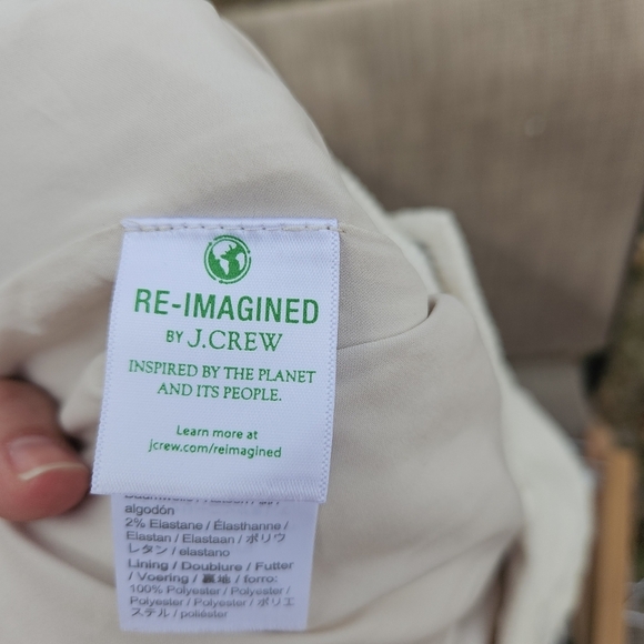 J. Crew Nalya tapered-leg Italian corduroy pants ivory size 8 - Picture 6 of 9